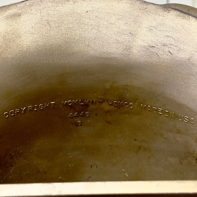 Shabby Chic Vintage Homco Gold Hollywood Regency Wall Pocket For Sale - Image 3 of 9