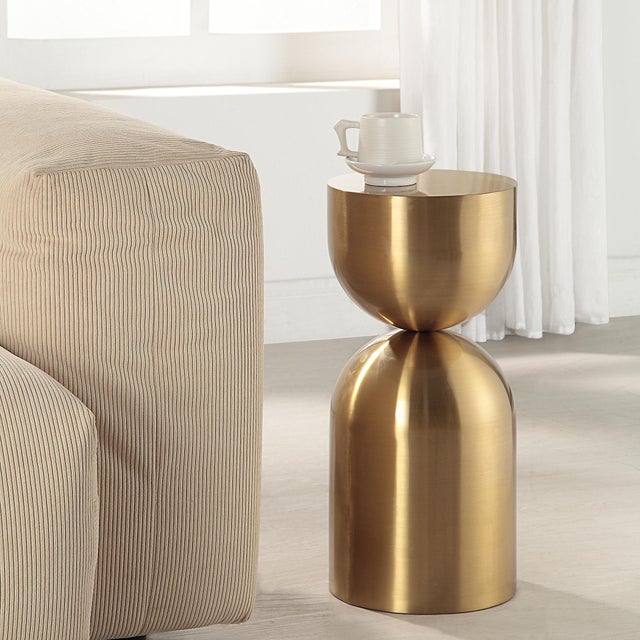 Modern Golden Vessel Modern Accent Table For Sale - Image 3 of 5