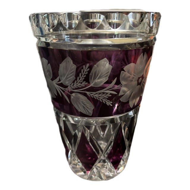 Vase with Floral Engravings For Sale