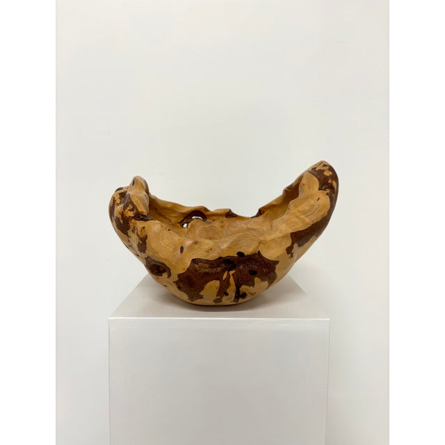 Swedish Handmade Burl Wood Bowl, 1980s For Sale - Image 9 of 9
