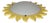 Vintage Ceiling Lamp with Matte White Glass Shade on Metal Mount with a Yellow Sunburst Frame by Zikoli, 2000s For Sale