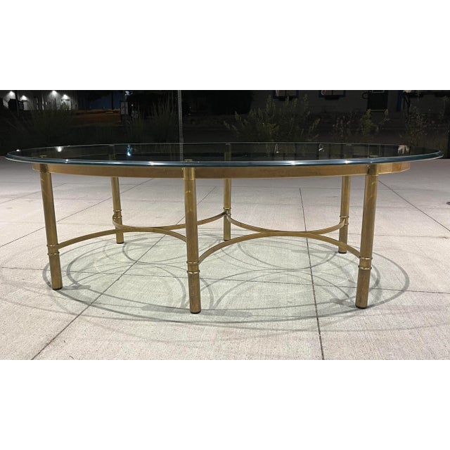 Metal Asian Influence Coffee Table in Faux Bamboo From Mastercraft For Sale - Image 7 of 13