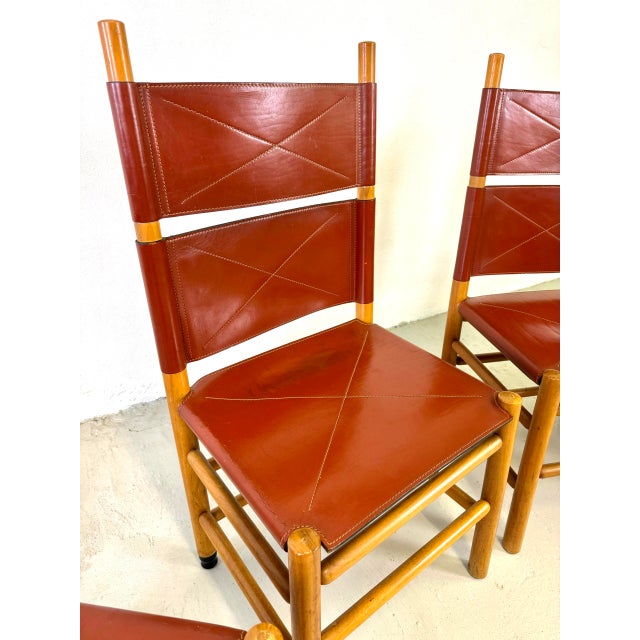 1980s Kentucky Chairs by Carlo Scarpa for Bernini, 1980s, Set of 4 For Sale - Image 5 of 9