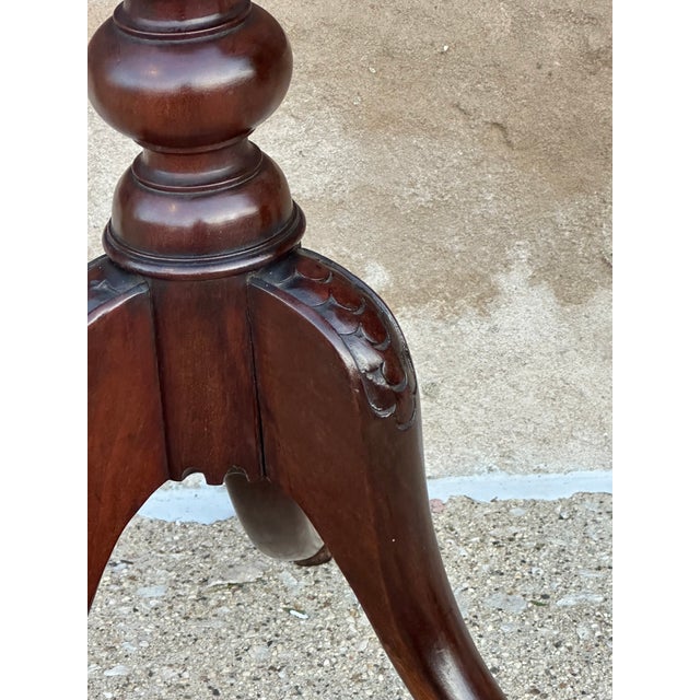 Brown English 19th Century Mahogany Plant Stand on Tripod Base. For Sale - Image 8 of 10