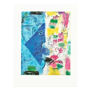 1972 After Marc Chagall "The Blue Face", Full-Color Parisian Print