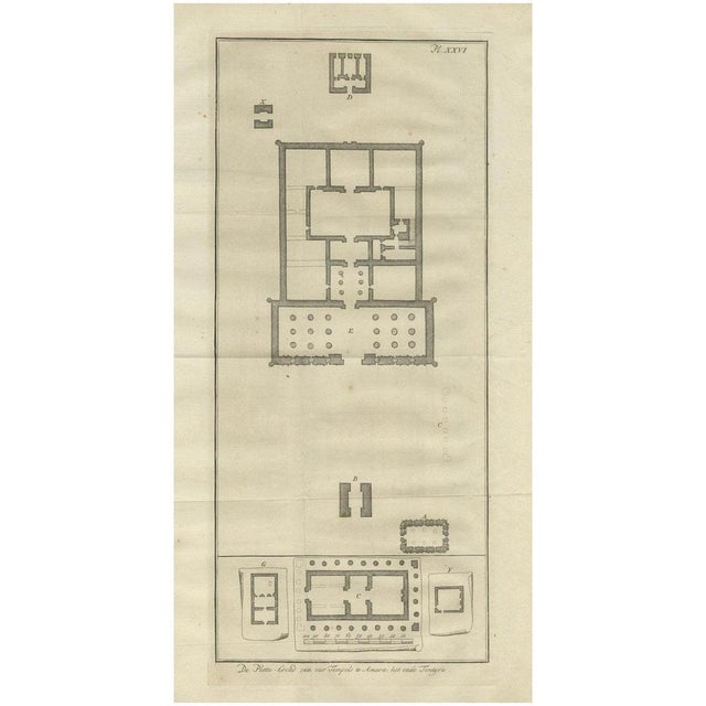 Antique Plans of Amara and Tentyra Temples by Cornelis de Bruijn, 1710 For Sale - Image 10 of 10