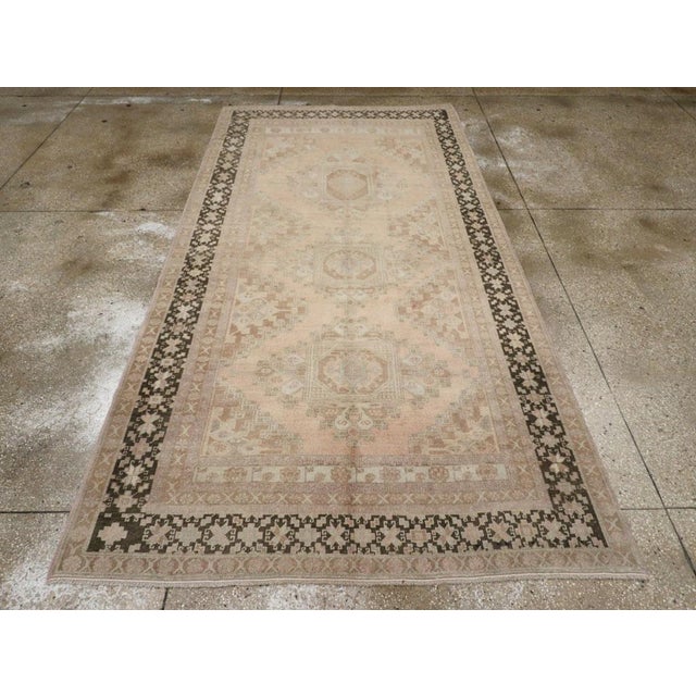 Galerie Shabab Collection Mid-20th Century Turkish Anatolian Wide Gallery Runner For Sale - Image 4 of 10