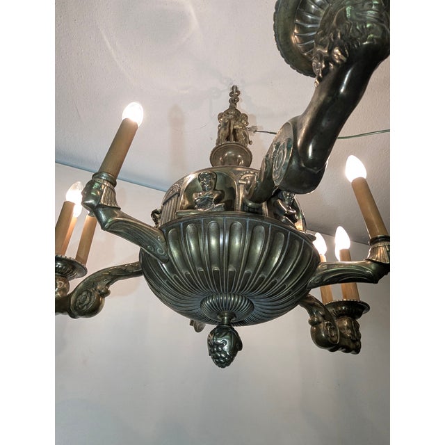 Antique Neoclassical Chandelier in Cast Brass, 1900s For Sale - Image 15 of 18