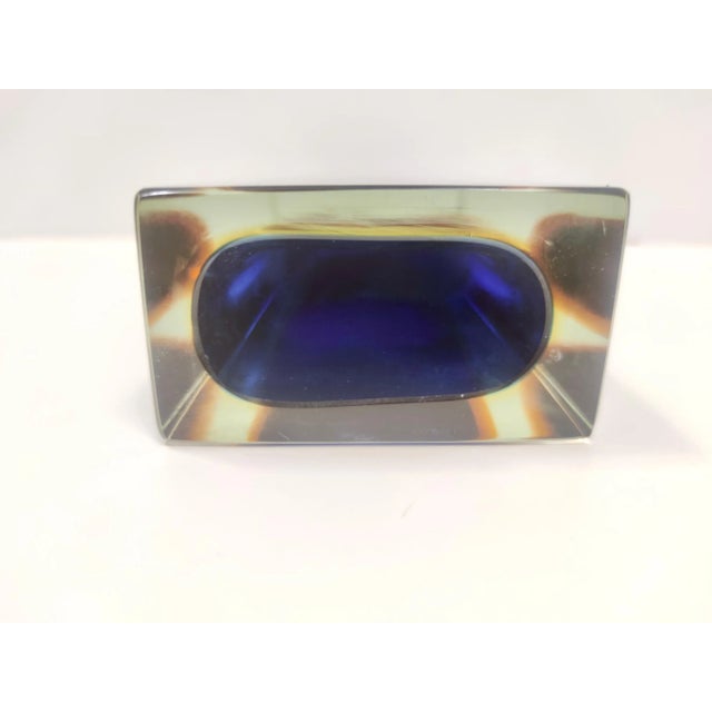 Blue and Yellow Sommerso Murano Glass Vase by Flavio Poli, 1960s For Sale - Image 6 of 7