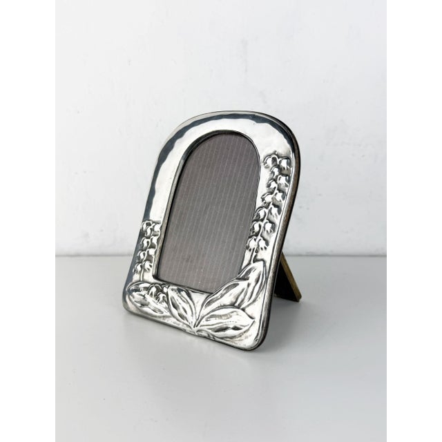 Mid-Century Italian Sterling Silver Photo Frame with Lily of the Valley Motif, 1950s For Sale - Image 4 of 12