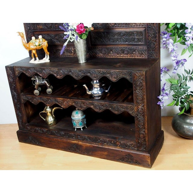 Brown Vintage Hand Carved Wooden Hall Console Tables, 1990s For Sale - Image 8 of 14
