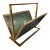 Mid-Century Brass and Green Plexiglass Magazine Holder, Italy For Sale
