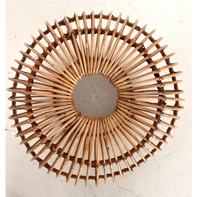 Mid-Century Modern Mid-Century Bamboo Stool with New Cushion attributed to Janine Abraham & Dirk Jan Rol, 1960s For Sale - Image 3 of 14