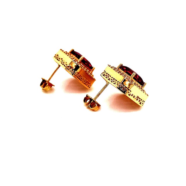 Natural Tourmaline Diamond Earrings 14k Gold 4.47 TCW Certified For Sale In New York - Image 6 of 12