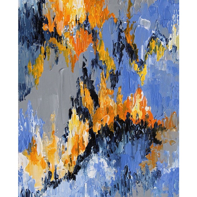 Abstract Blue Textured Painting by Celeste Plowden Chairish