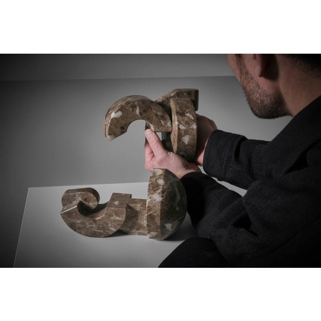 Andrea Cascella, Abstract Interlocking Premesse Sculpture, Marble For Sale - Image 11 of 13