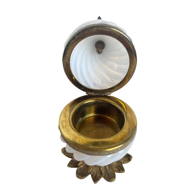 French Opaline Savon De Boule Pineapple Inkwell For Sale - Image 4 of 5