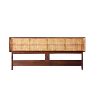Walnut & Cane King Headboard For Sale