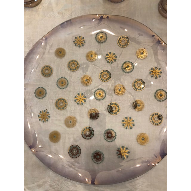 Dorothy Thorpe 1950s Mid-Century Modern Dorthy Thorpe Tom Collins Glasses With Curved Matching Tray Set, 6 Pieces For Sale - Image 4 of 5