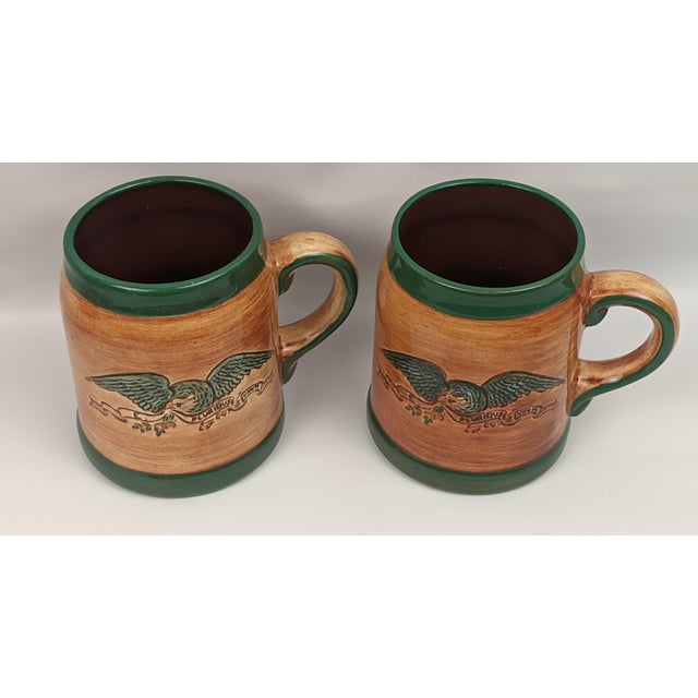 Vintage Pennsbury Pottery Pennsylvania Dutch Pitcher & Mug Set - Five Pieces For Sale - Image 15 of 17