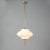 Mid-Century Modern Mid-Century Modern Ribbed Milk Glass and Brass Globe Pendant from Stilnovo For Sale - Image 3 of 18