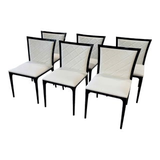 Costantini Pietro Modern Leather Dining Chairs - Set of 6 For Sale
