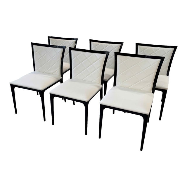 Costantini Pietro Modern Leather Dining Chairs - Set of 6 For Sale