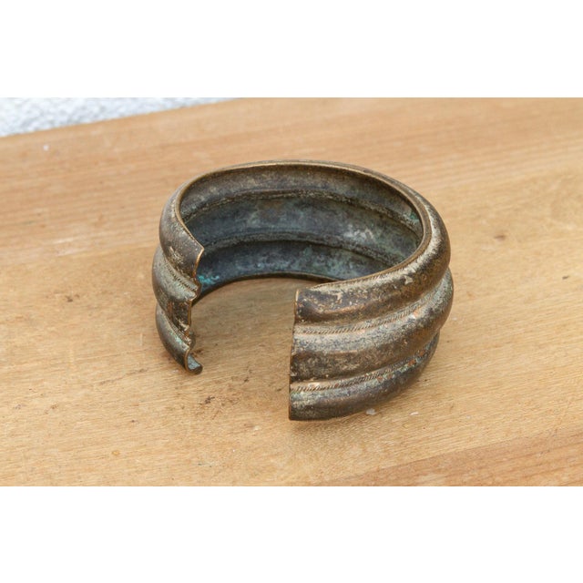 Antique Verdigris Manilla Currency Bracelet For Sale - Image 4 of 5