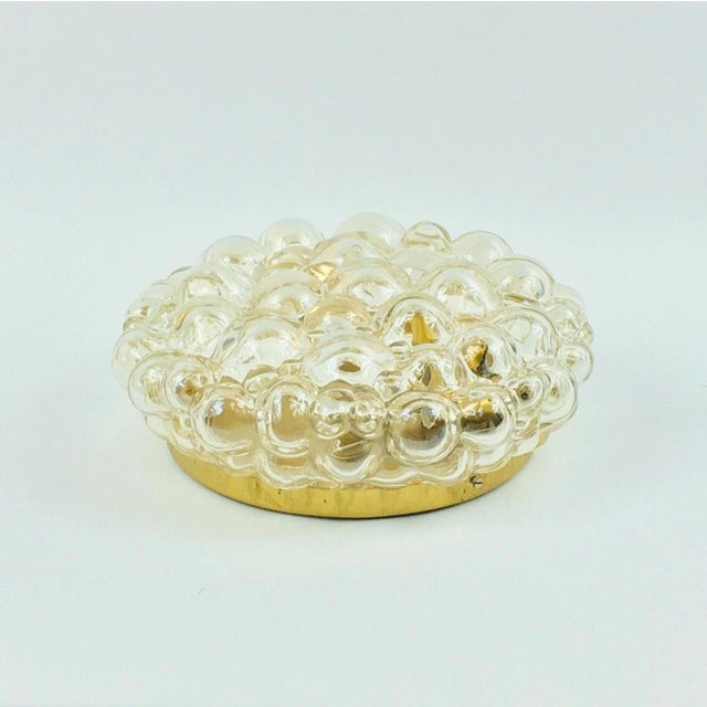 Metal Large Mid-Century Modern Amber Bubble Glass Ceiling Light by Helena Tynell for Limburg, Germany, 1960s For Sale - Image 7 of 10