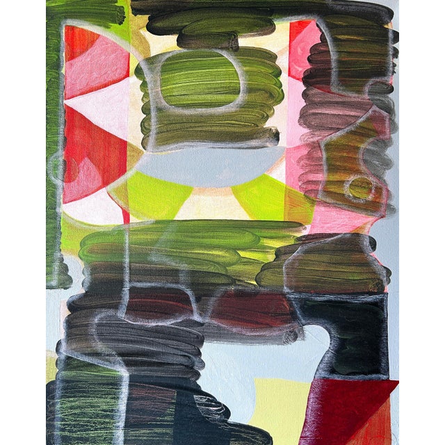 Max Manning “Untitled (CVS273)” Contemporary Red, Blue, & Green Geometric Abstract Painting, 2024 For Sale