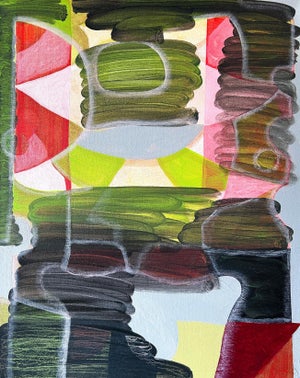Max Manning “Untitled (CVS273)” Contemporary Red, Blue, & Green Geometric Abstract Painting, 2024