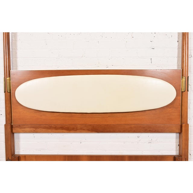 Kipp Stewart for Drexel Sun Coast Mid-Century Modern Cherry Wood Full Size Poster Bed, 1960s For Sale In South Bend - Image 6 of 9