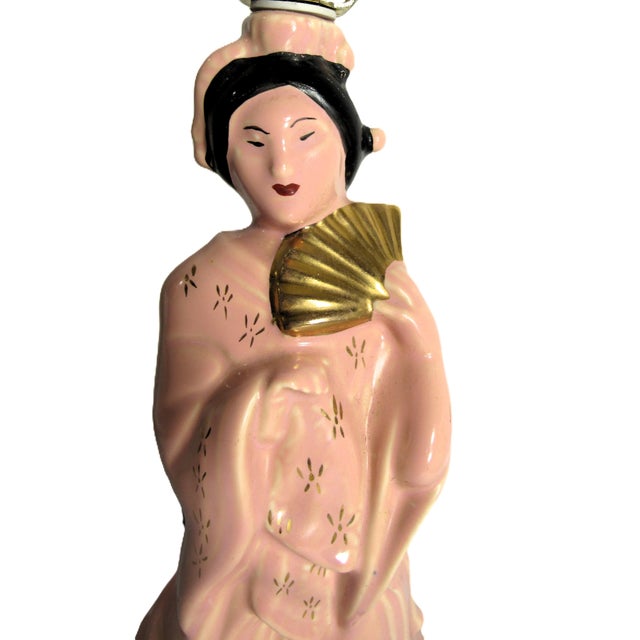 Mid 20th Century Mid 20th Century Asian Lady Lamp 1940 - 1950 For Sale - Image 5 of 11