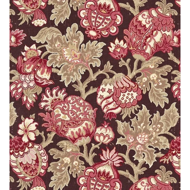 Traditional Sample - The House of Scalamandré Canterbury Linen Print Fabric, Mulberry For Sale - Image 3 of 3