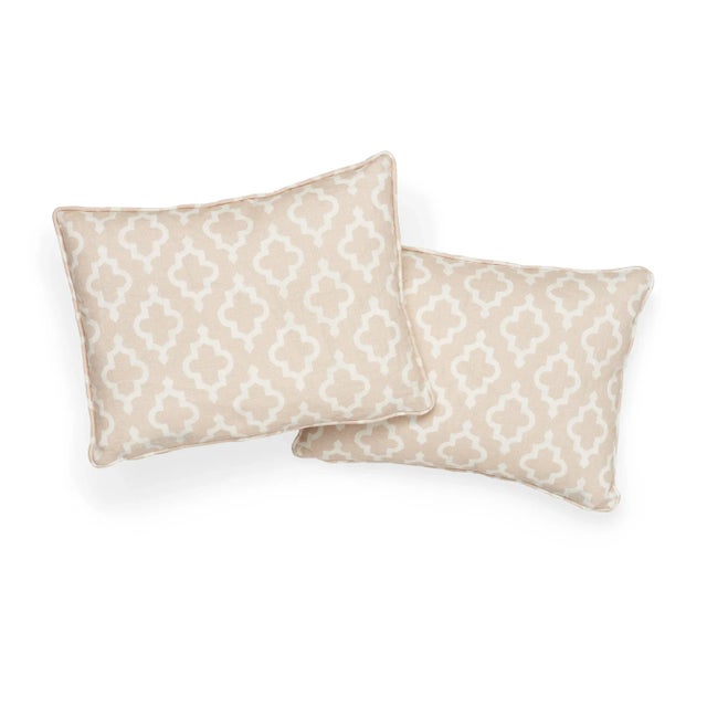 Contemporary Schumacher X Veere Grenney Jake 16" Lumbar Pillow in Quiet Pink For Sale - Image 3 of 5