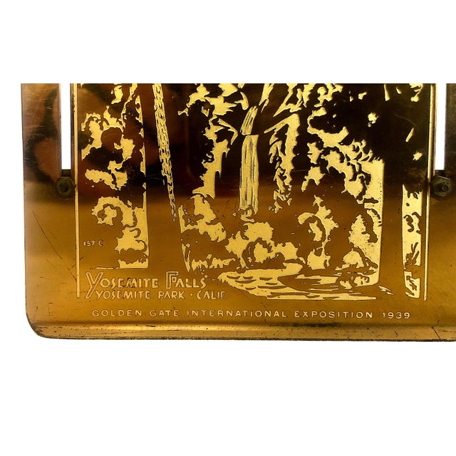 Art Deco 1939 Golden Gate International Exposition Pair of Souvenir Bronze Bookends For Sale - Image 3 of 7