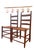 Early 20th Century American Ladder-Back Wood and Hide Chairs. For Sale
