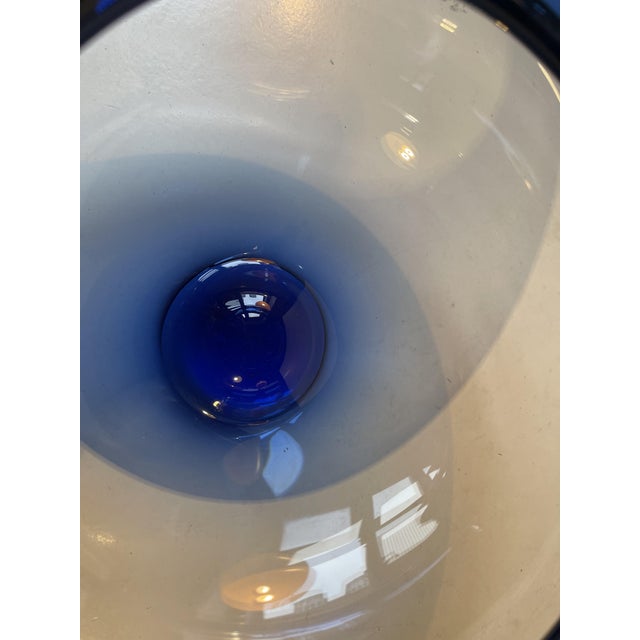 1970s Mid-Century Blue Glass Bowl by Per Lütken for Holmegaard, 1970s For Sale - Image 5 of 8