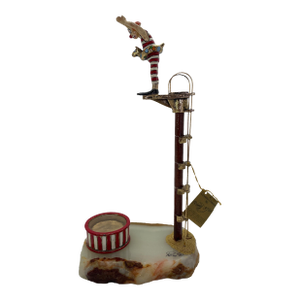 Signed Ronald A. Lee 24k Gold-Plated Clown High Diver Sculpture on Onyx Base, 1983