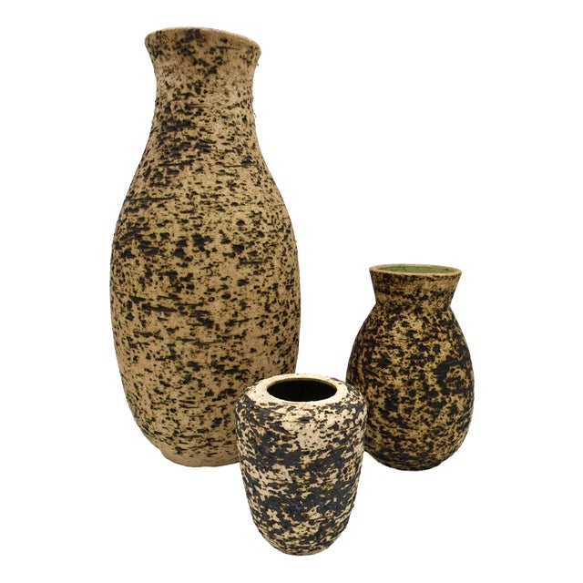 Dutch Ceramic Birch Bark Series Vase from Pieter Groeneveldt, 1960s, Set of 3 For Sale