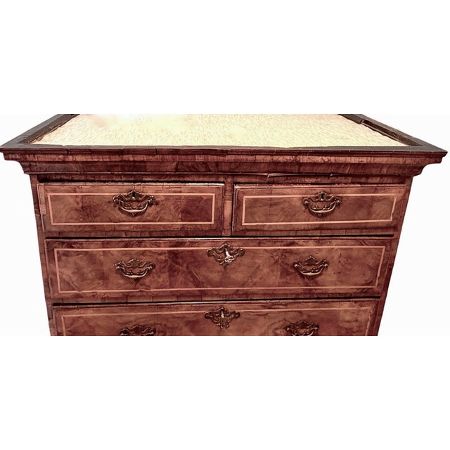 19th Century English Burled Walnut Highboy Chest on Stand For Sale - Image 4 of 18