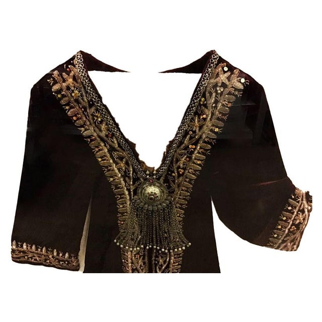 Tribal Velvet Tribal Robe in Plexiglass Box - Morocco Afghanistan - Textile Wall Decor For Sale - Image 3 of 8