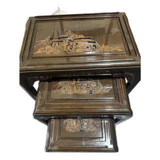 Late 20th Century Chinese Nesting Table For Sale