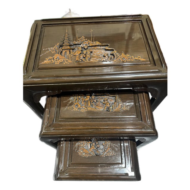 Late 20th Century Chinese Nesting Table For Sale