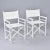 Set of 4 Vintage White Rattan Bamboo Canvas Sling Folding Directors Chairs For Sale - Image 9 of 16