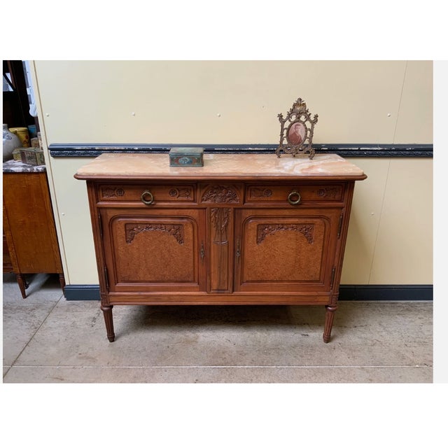 Brown Antique Art Nouveau Walnut Sideboard, 1910 For Sale - Image 8 of 13