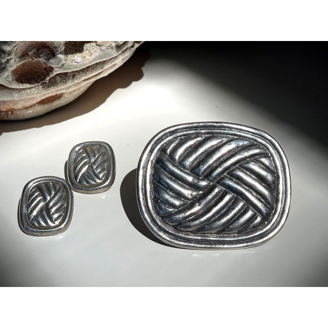 A pair of modernistic sterling silver earring by William Spratling from the third period 1964-1967. Made in his studio in...
