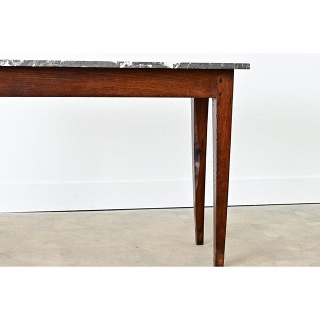 French French 19th Century Oak & Marble Console For Sale - Image 3 of 10
