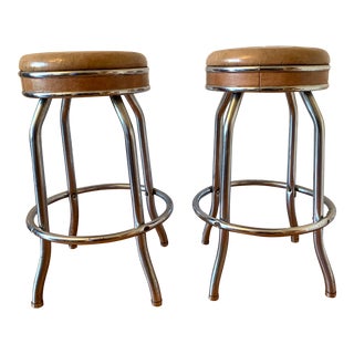 Mid Century Cosco Diner Stools- A Pair For Sale