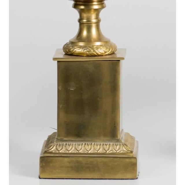 Pair of Italian Decorative Cup began 20th Century of gilded and marbled metal with lid topped with pineapple....